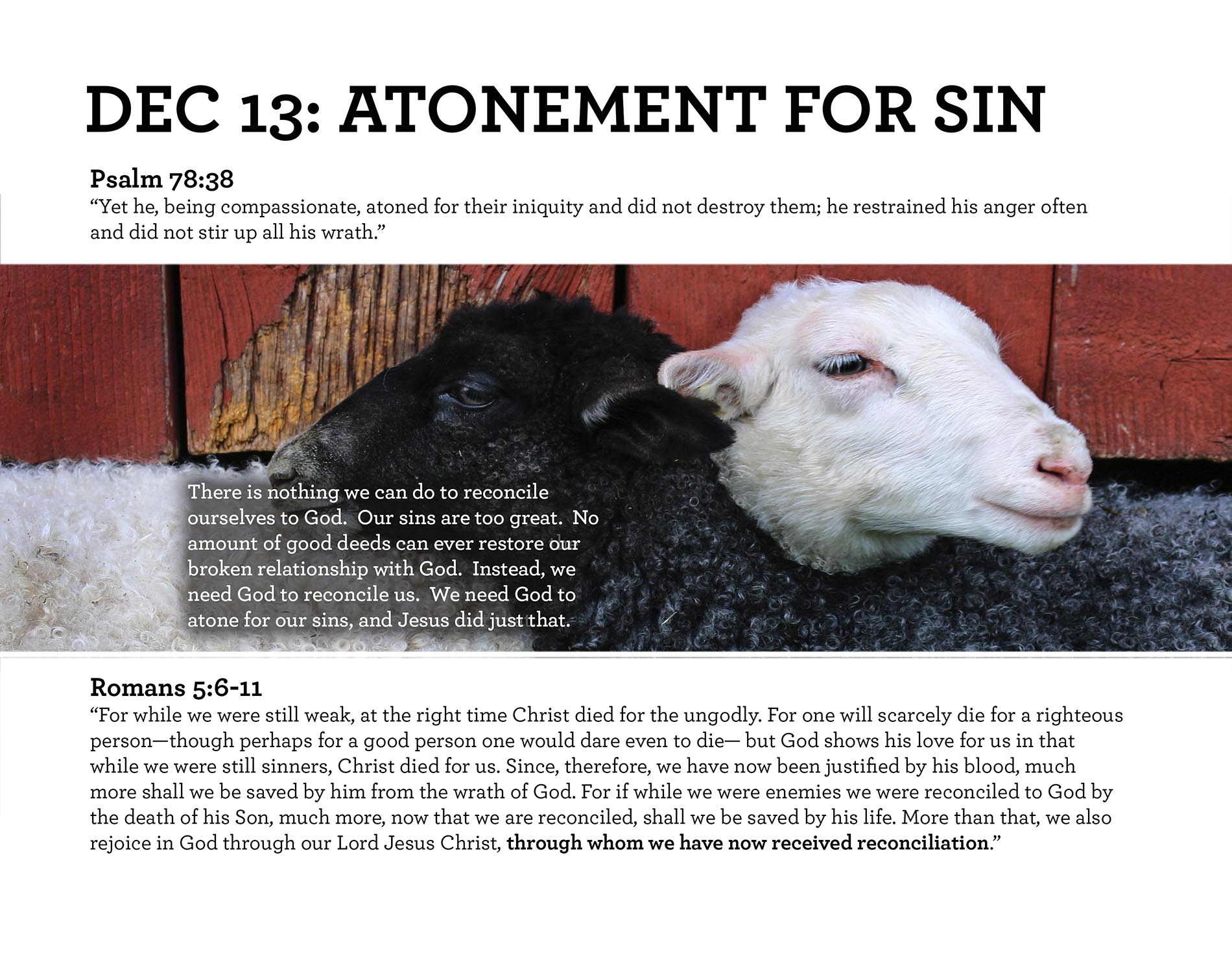 ATONEMENT FOR SIN Psalm 78:38